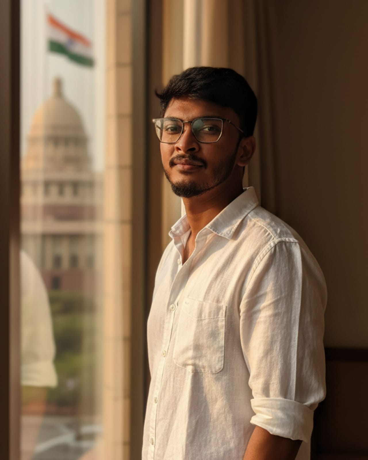 Duvarakesh with Indian Parliament